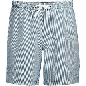 Lands' End Men's Blue and White 7 Inch Seersucker Beach to Boardwalk Shorts 3XL